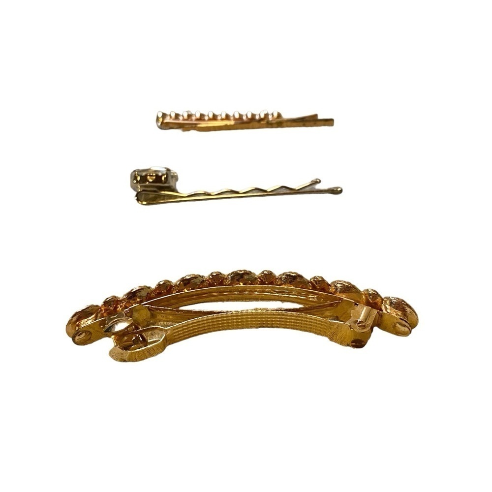 Hairpins Vintage Gold-plated Crystal Bundle Lot 3 - Picture 5 of 6